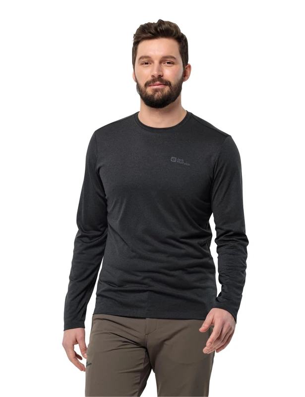 Jack Wolfskin Sky Thermal L/S M, Men’s Hiking Shirt, Black, - Image 1