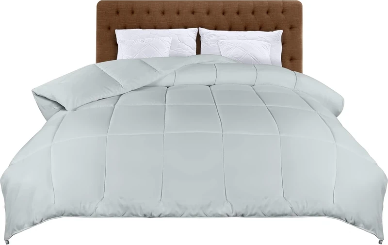 Utopia Bedding Duvet 220 x 240 cm, All-Season Duvet, Lightweight Duvet with Polyester Filling, Microfibre Sleep Blanket (Light Grey)