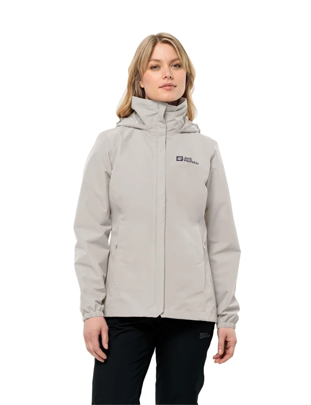 Jack Wolfskin Women's Stormy Point 2L JKT W Jacket, Dove, XS