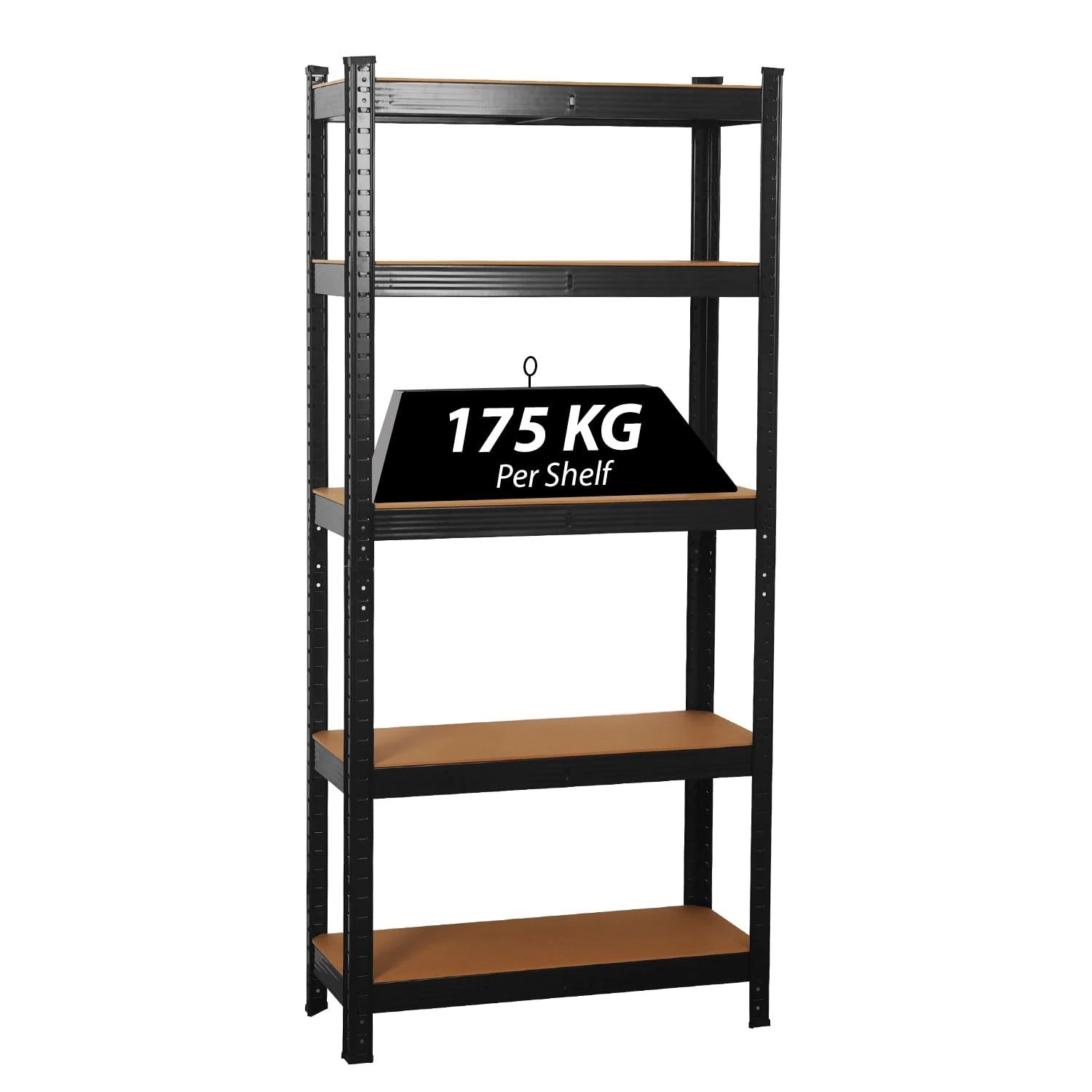 shine planet 5 Tier Garage Shelves Metal Storage Shelves, Heavy Duty Shed Storage Racking for Warehouse Workshop Office(Black,70x30x150cm)