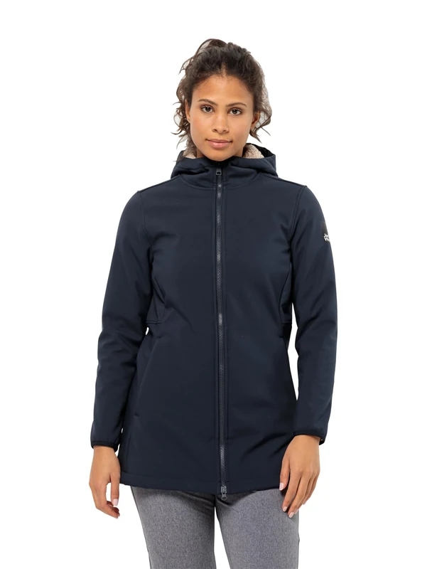 Jack Wolfskin Women's Windland Coat W Softshell, Night Blue, M