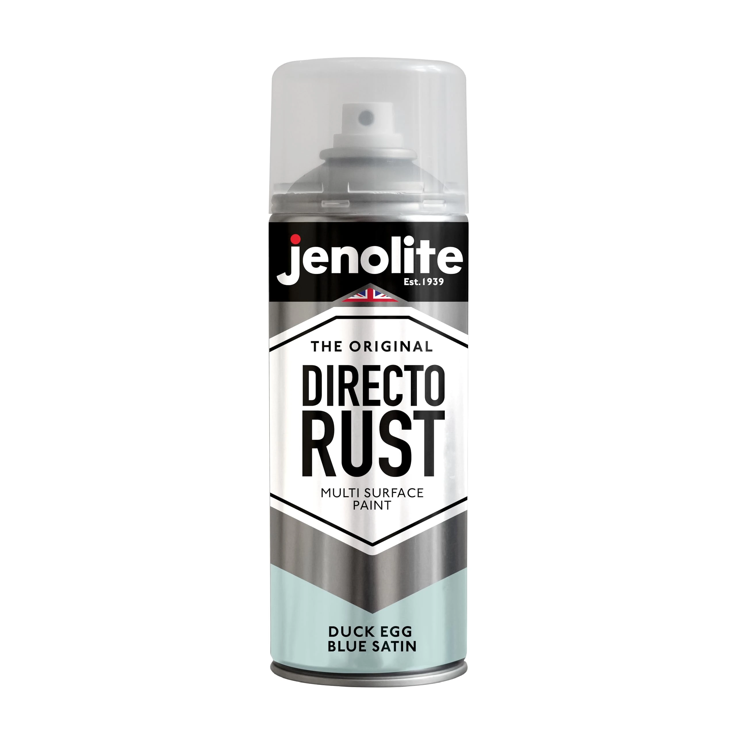 JENOLITE Directorust Spray Paint Satin Finish | DUCK EGG BLUE | 400ml | Direct To Rust Spray Paint For Metal | All-In-One Multi Surface Paint for Metal, Wood, Plastic, Ceramic | BS 16C33