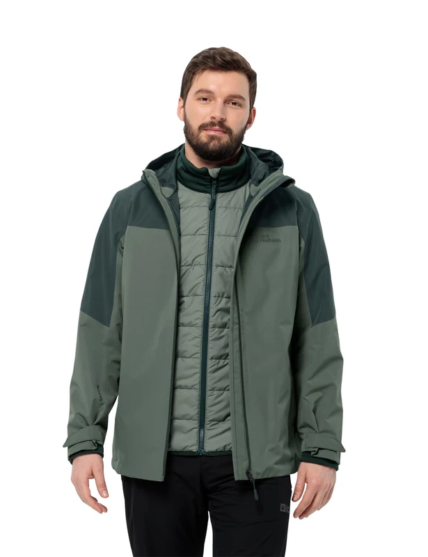 Jack Wolfskin GLAABACH 3-in-1 Jacket M - Waterproof Hiking Jacket
