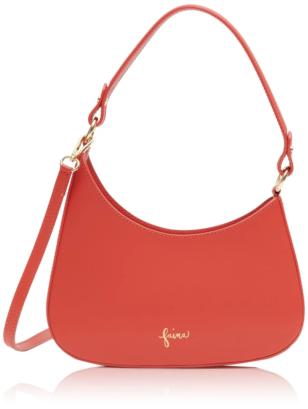 caneva Women's Leather Shoulder Bag, red, One Size - Image 1