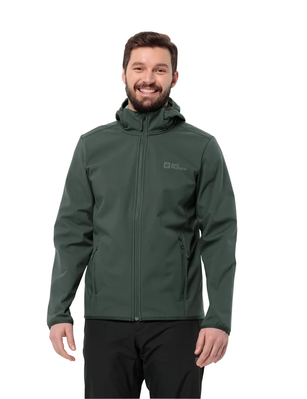 Jack Wolfskin Men's Bornberg Hoody M Softshell Jacket, Black Olive, L