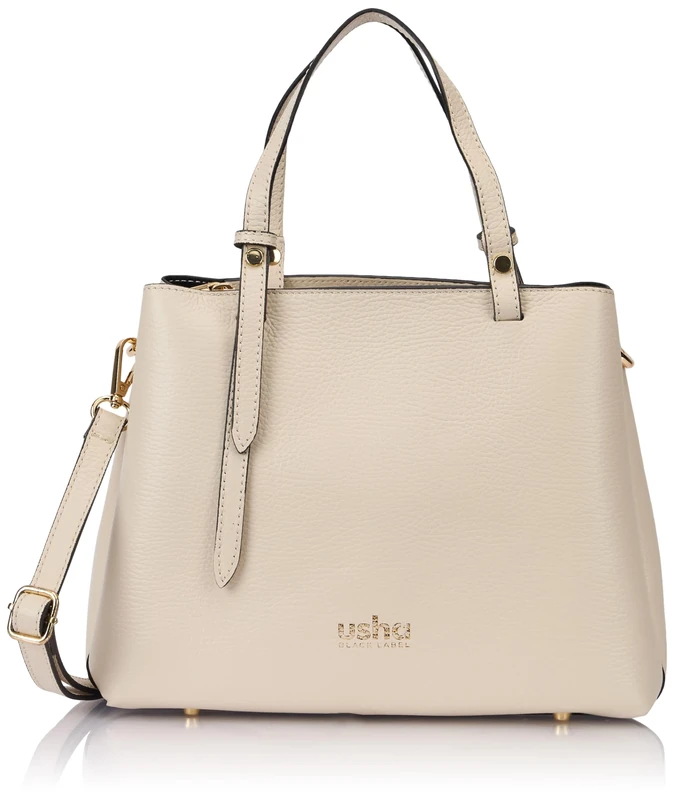 Idony Women's Leather Shoulder Bag, Beige, One Size