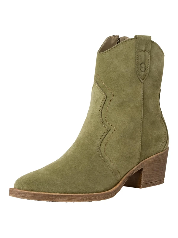 Tamaris Women's Flat Cowboy Boot, Sage, 37 EU - Image 1