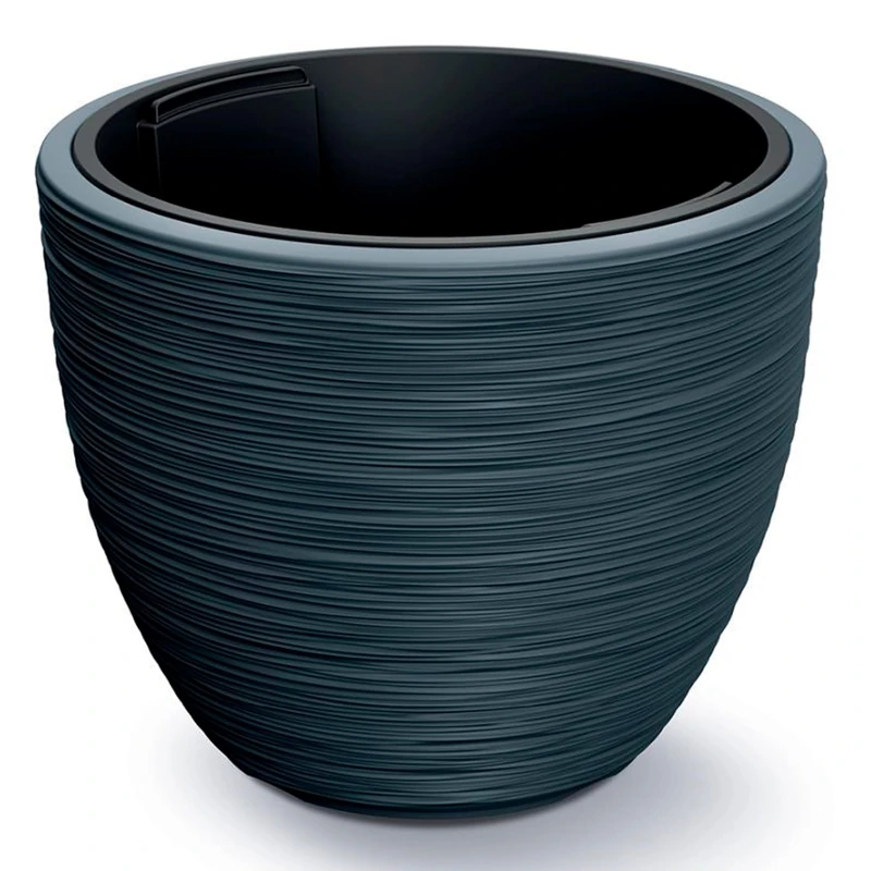 Prosperplast FURU Collection Anthracite Planter with Tank 57 x 57 x 44.5 cm, Capacity 92 Litres