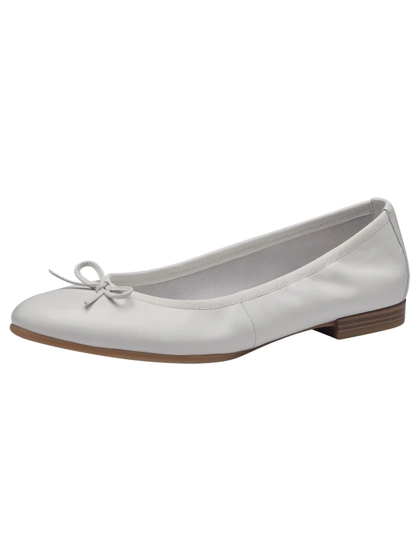Tamaris Women's ballet flat leather flat white 4 UK