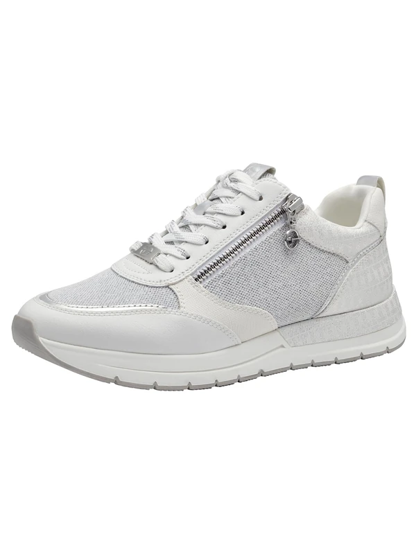 Tamaris Women's Low-Top Trainers, Women's Low Shoes, Interchangeable Footbed, White, 4 UK