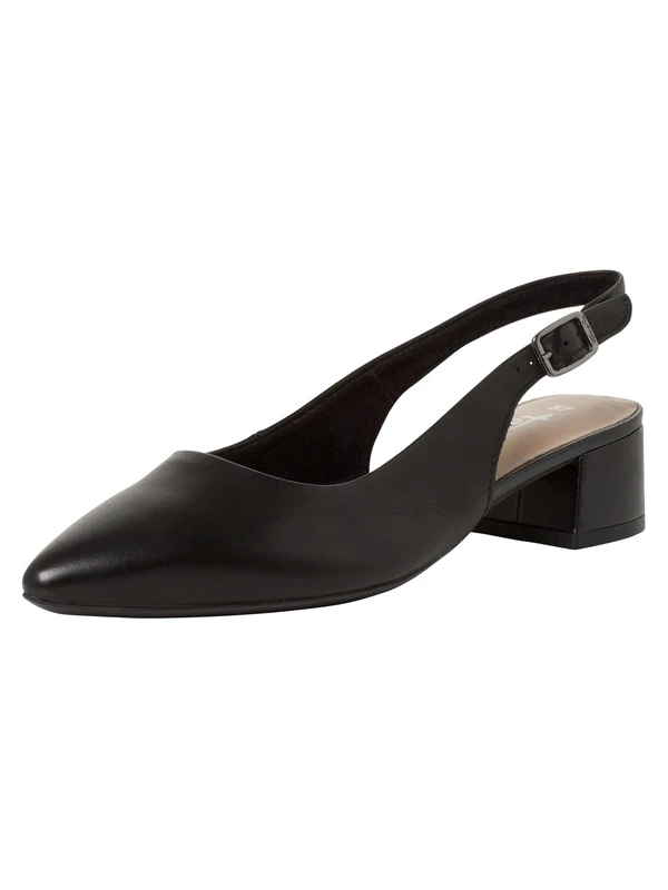 Tamaris Women's slingback pump with block heel Leather black 7.5 UK