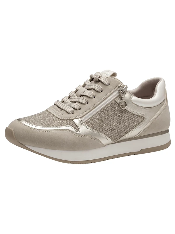 Tamaris Women's Vegan Sporty Lace-Up, Ivory Comb, 6 UK
