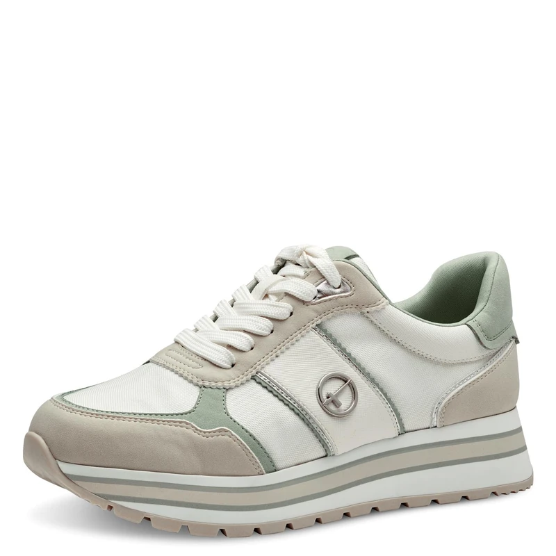 Tamaris Women's Vegan Lace-Up Shoes, Mint Comb, 36 EU