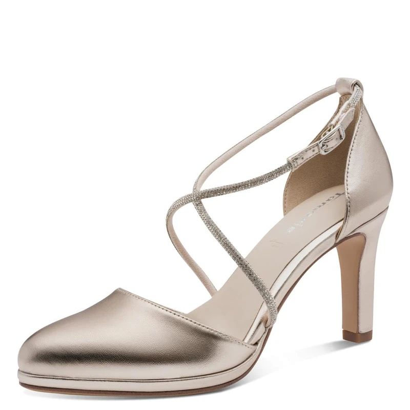 Tamaris Women's pumps with block heel metallic 6.5 UK