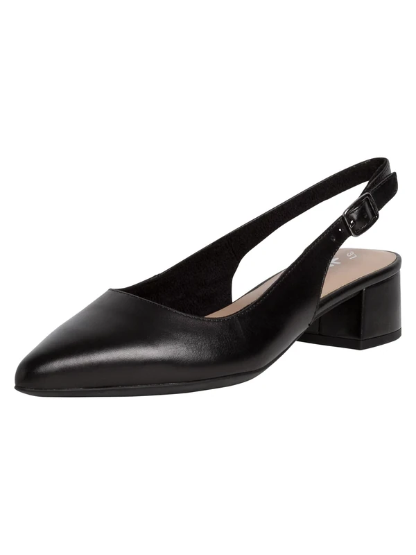 Tamaris Women's slingback pump with block heel Leather black 6.5 UK