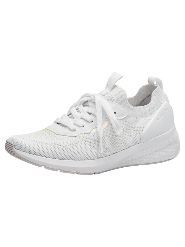 Tamaris Women's Vegan Sporty Lace-Up, White, 4 UK