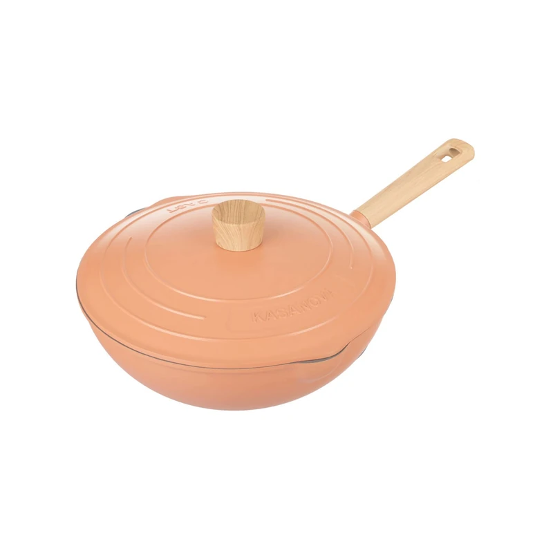 KASANOVA 28 cm Wok with Pink Pot Lid