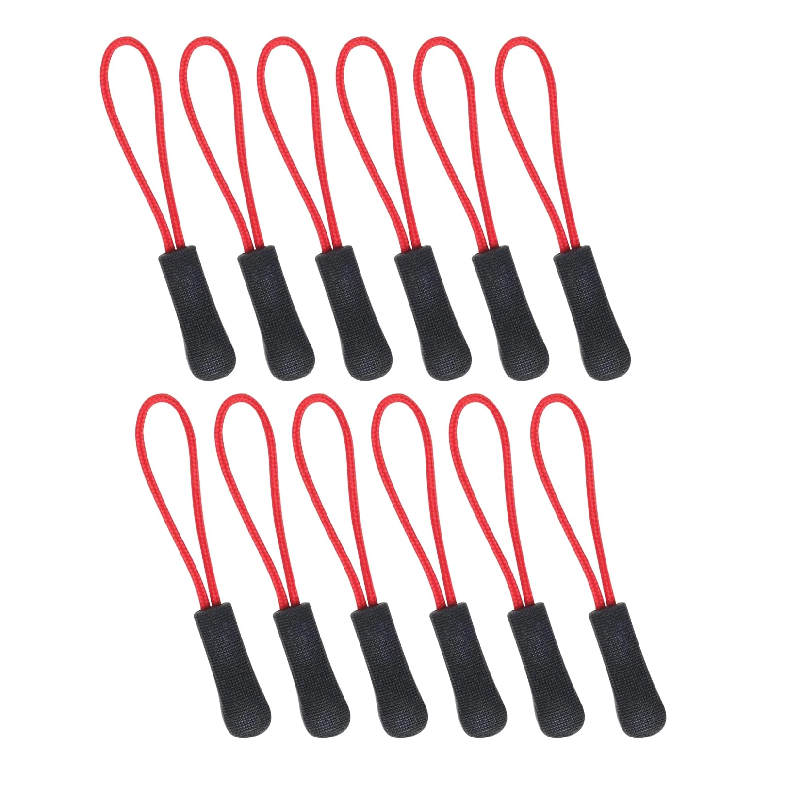 12pcs Zipper Pull Zip Tags Cord Pulls Zipper Extension with Ergonomically Designed Rubber Non-slip Gripper,Extension Zip Slider Replacement for Backpacks,TentsTrolley cases,Traveling cases,Jackets