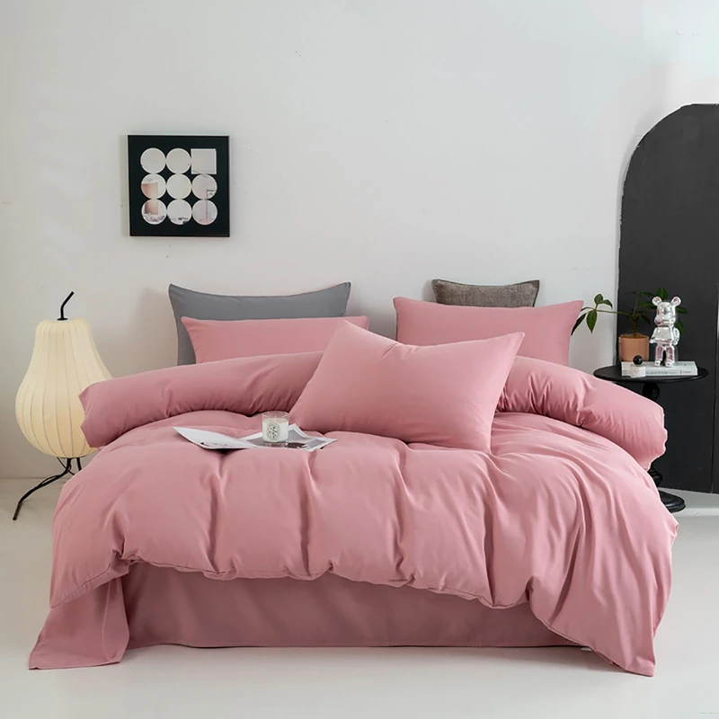 Cottonight Pink Comforter Set Twin Blush Pink Bedding Set Full Pale Pink Quilts Blanket Solid Color Soft Breathable Dusty Rose Comforter Set for Women Girls Twin Bed