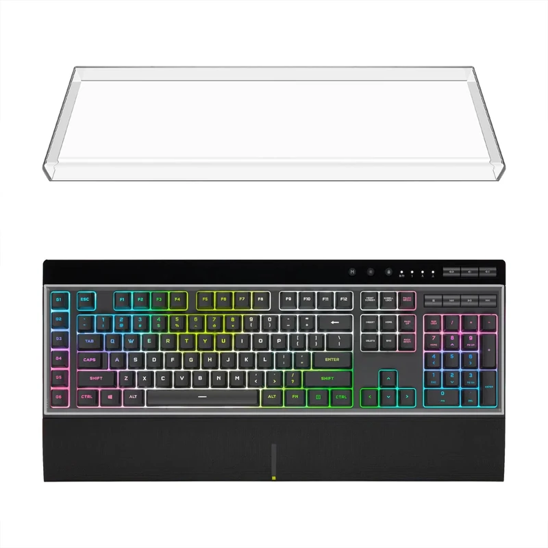 Geekria Keyboard Dust Cover, Compatible with Logitech G613, Corsair K100 RGB/K55 RGB PRO/K95 RGB Platinum XT, Clear Acrylic Keyboard Dust Protector