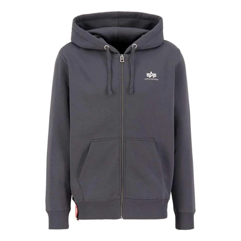 Alpha Industries Basic Zip SL Hooded Sweat for Men Vintage Grey