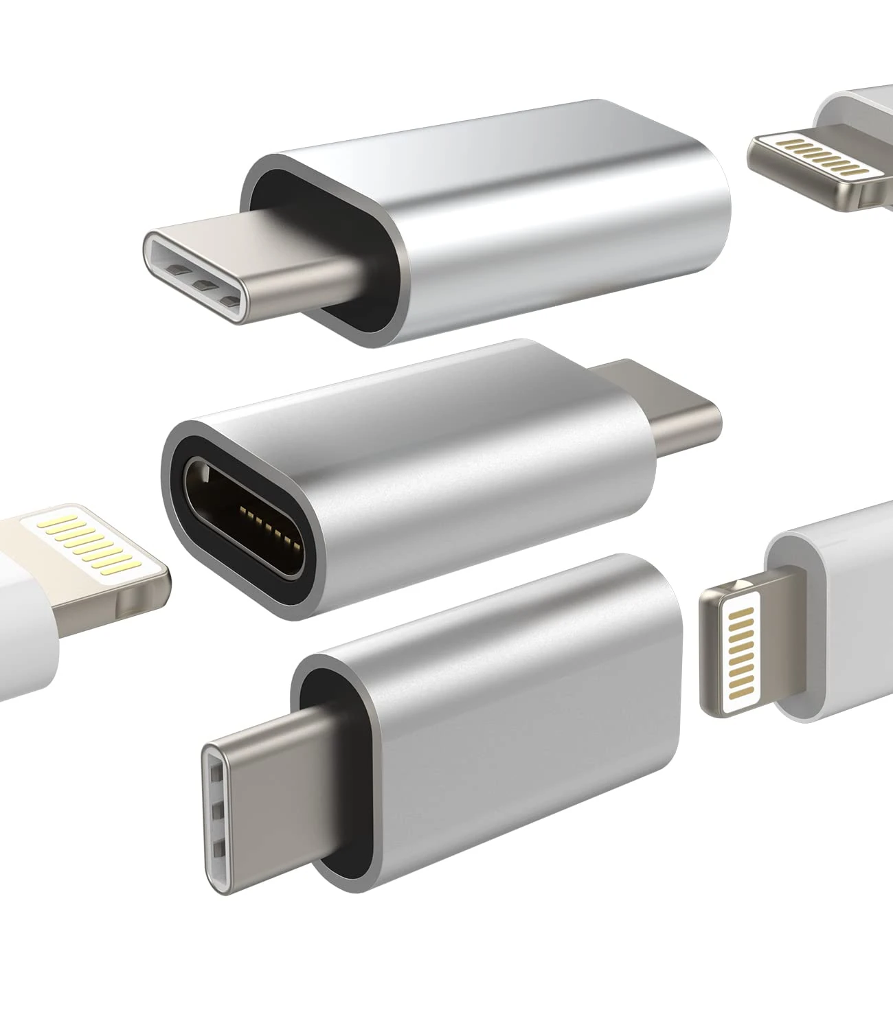 Lightning Female to USB C Male Adapter(3pack)Type-C Charging Cable Compatible for Samsung Galaxy Note S9 S10 S22 S21 S23 Ultra Z Flip Plus Google Pixel LG Ipad Pro Air4 for Apple iPhone13 Charger Cord