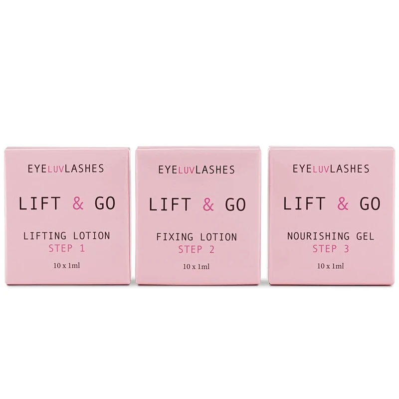 Lift & Go Eyeluvlashes Lash Lifting Brow Lamination Sachet Set Express System Vegan Cruelty Free 30 x SACHETS (10 x LIFTING/FIXING/NOURISHING)
