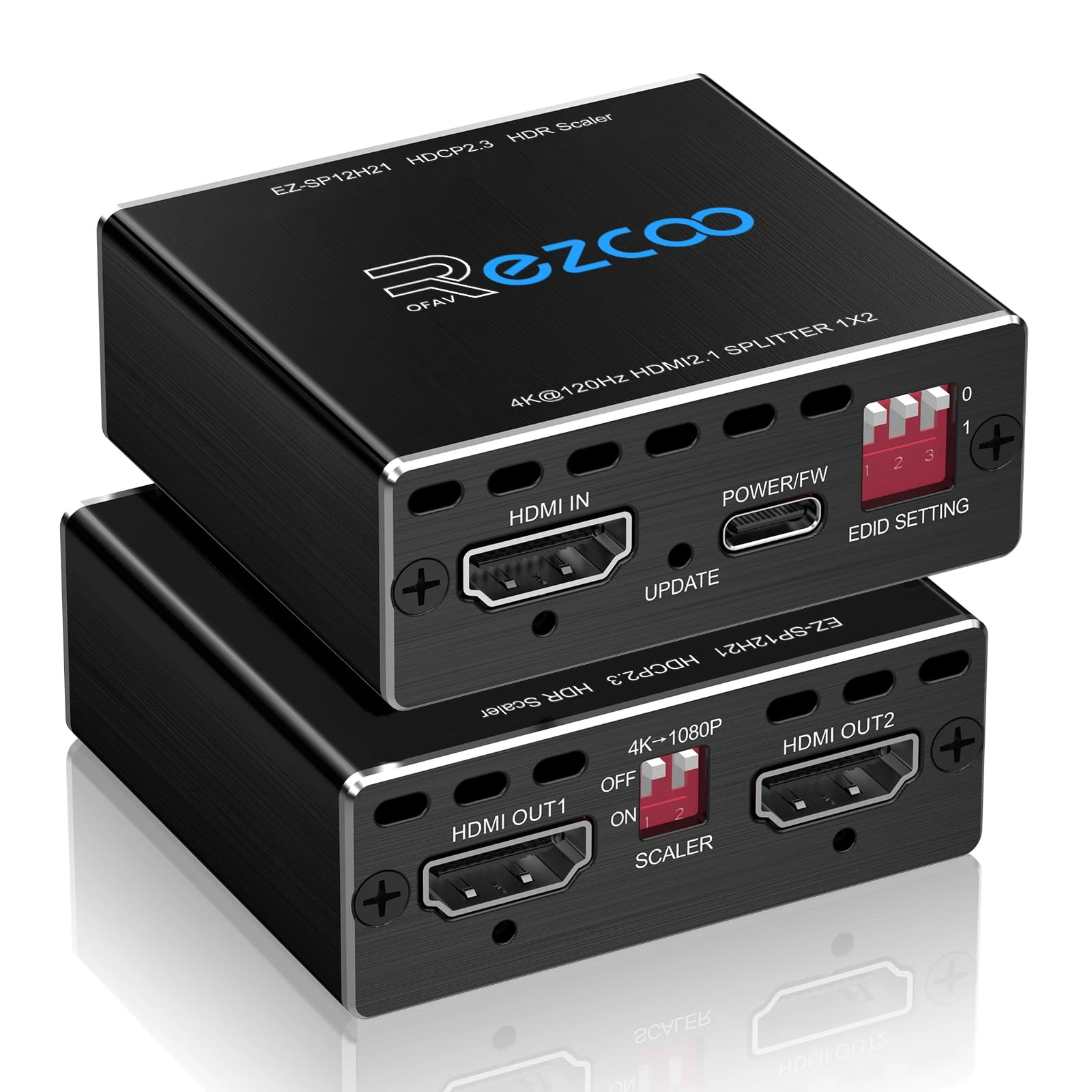 4K 120Hz HDMI 2.1 Splitter 8K 60Hz 1 in2 out VRR ALLM HDCP2.3 HDR10 8KUHD D-olby Vision Atmos Scaler 4K EDID 1080P Dual Monitors HDMI 2.1 Splitter 1X2 for PS5 SkyQ Xbox NVIDIA AMD