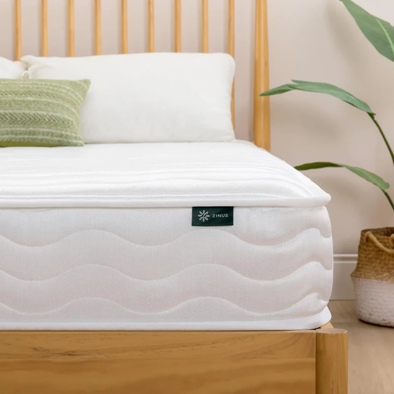 Zinus 3ft mattress single with Bonnell Spring - (90 x 190 cm) - 8'' Height - Comfort Foam - Medium Firm - Breathable and Durable - Designed to UK Standards