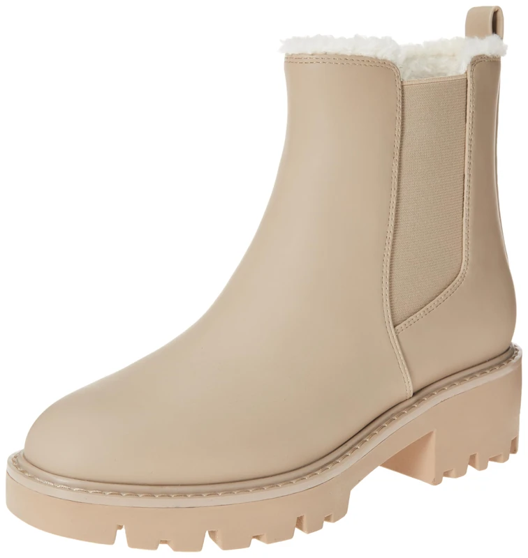 The Drop Women's Campbell Sherpa Chelsea Boot, Taupe, 5.5