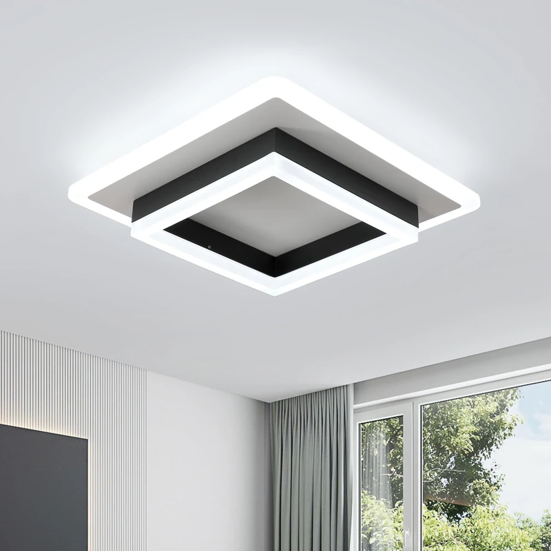 Comely Modern LED Ceiling Lights, 30W 3300LM Super Bright Square LED Ceiling Light, Acrylic Ceiling Lamp for Living Room Kitchen Bedroom Hallway Balcony, Cool Light 6500K - Image 1