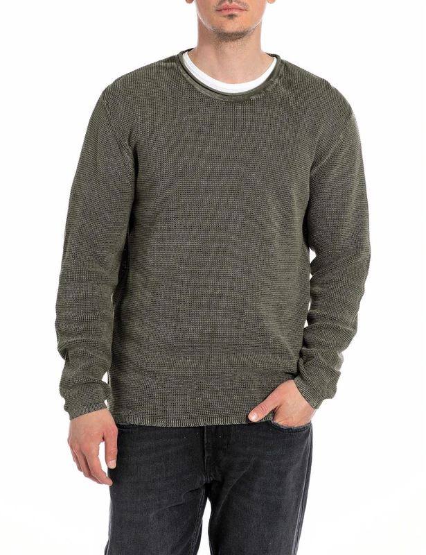 Replay Men's Cotton Pullover, Brown (Mud 212), S
