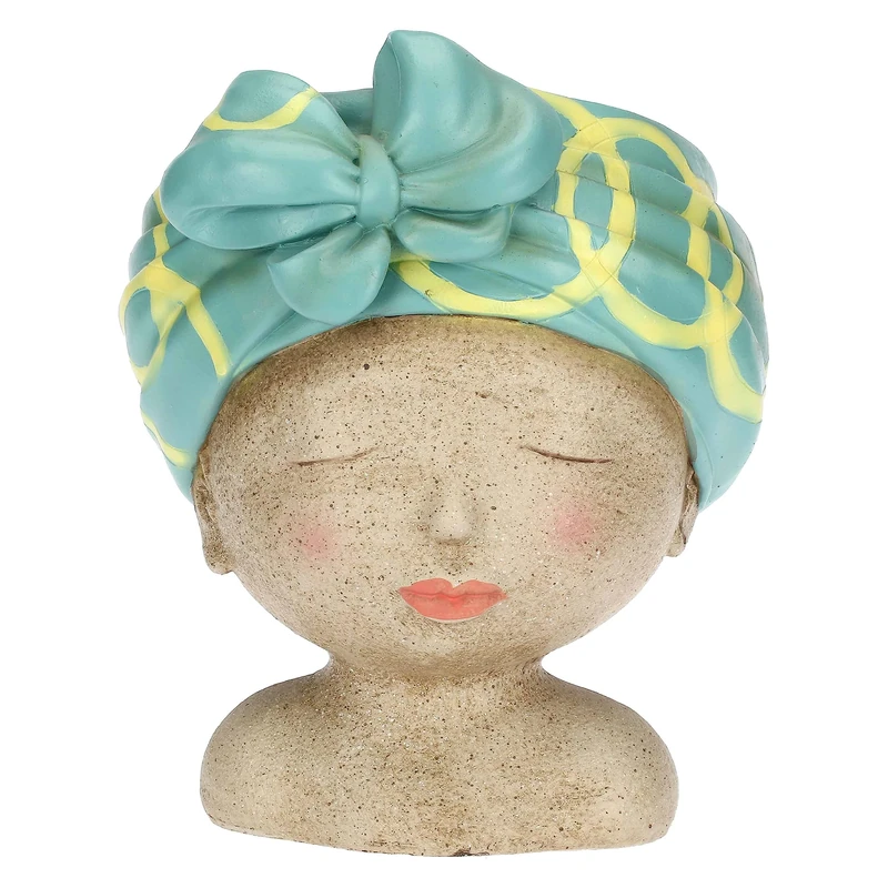 rituali domestici - Cachepot closed eyes turban green Medea