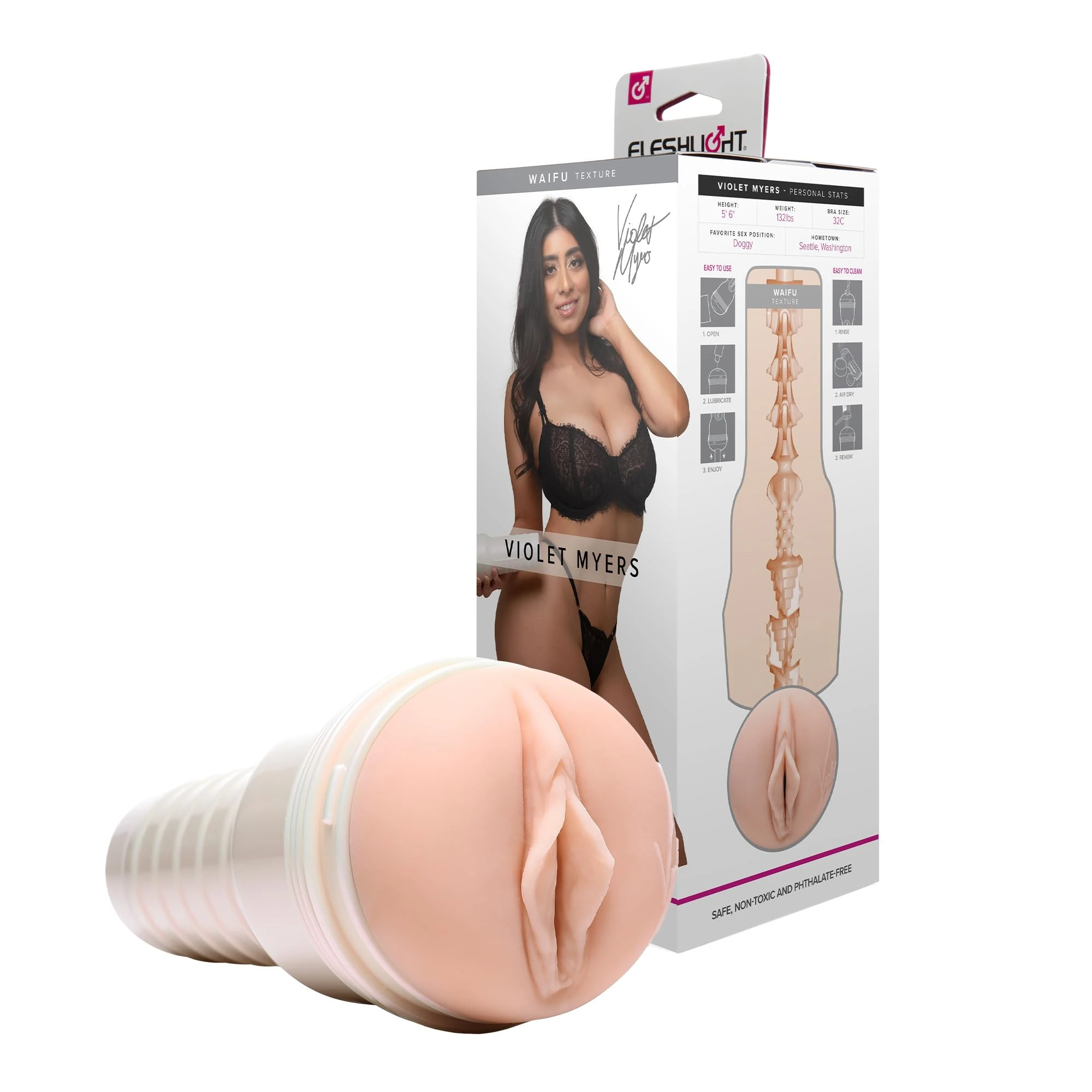 Fleshlight Male Sex Toys Violet Myers – Fleshlight Male Sex Toys, The Number One Males Masturbator Sex Toy for Men with Our Fleshlights SuperSkin Sex Toy Pocket Pussy Technology