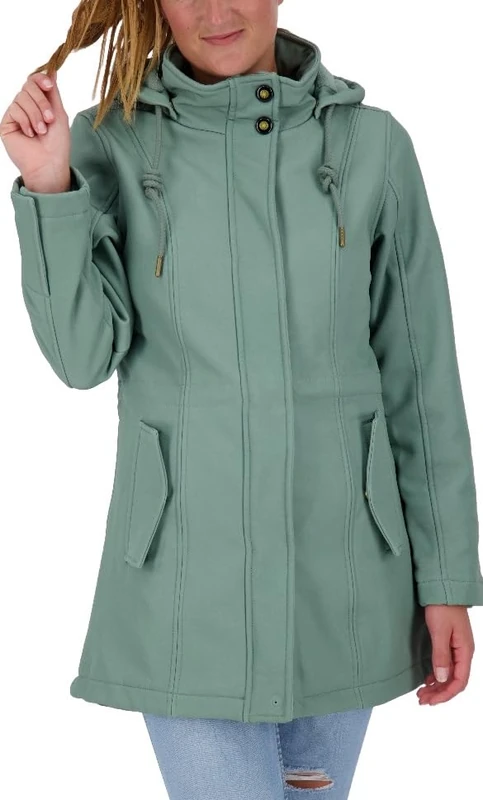 Damen Softshellmantel Kurzmantel mit Kapuze Gefüttert Softshelljacke Übergangsjacke #ankergluthimmel softshell jacket,