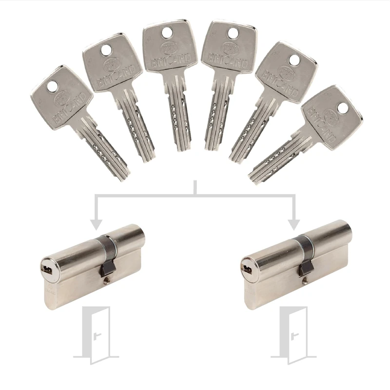 Bricard 17313 Pack de Cylindres S'Entrouvrant Lock Cylinder, Silver - Image 1