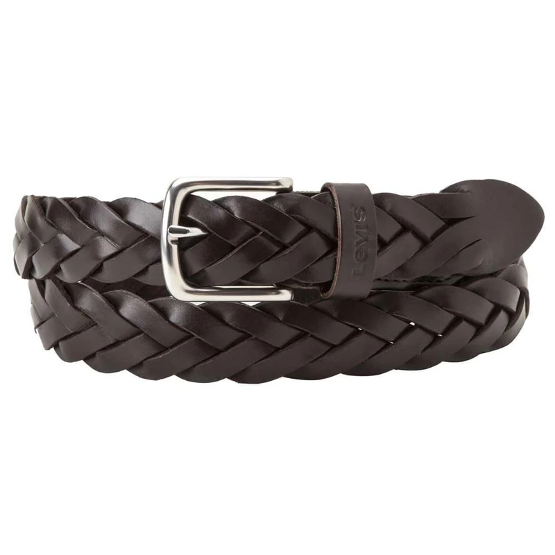 Levi's Men's Leather Braid Belt, Dark Brown, 75