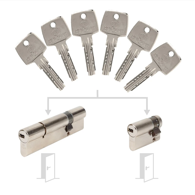 Bricard 17325 Pack de Cylindres S'Entrouvrant Lock Cylinder, Silver - Image 1