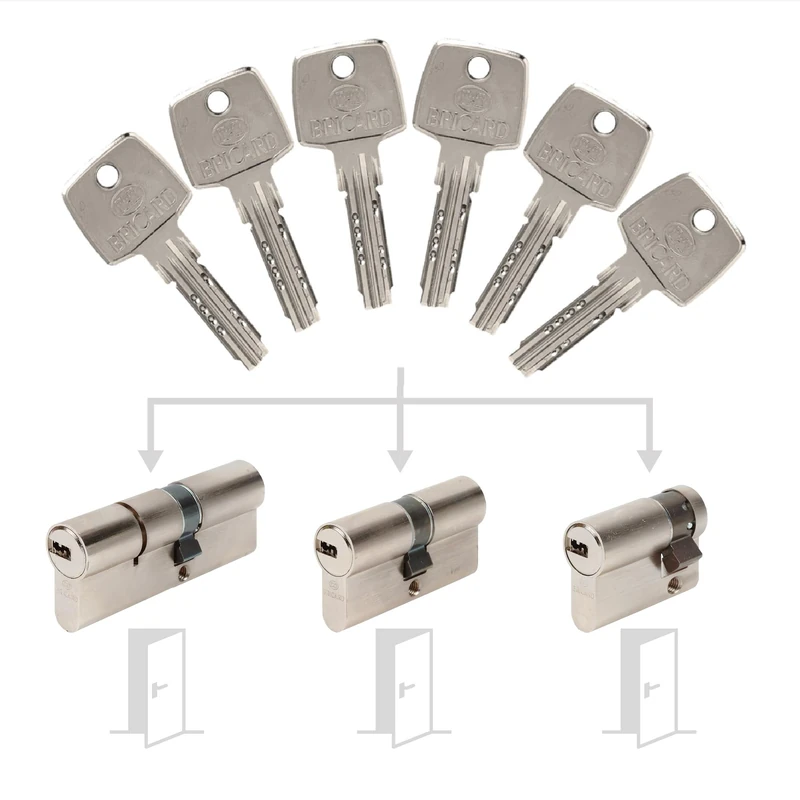 Bricard 17302 Pack de Cylindres S'Entrouvrant Lock Cylinder, Silver - Image 1