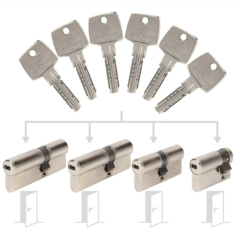 Bricard 17304 Pack de Cylindres S'Entrouvrant Lock Cylinder, Silver