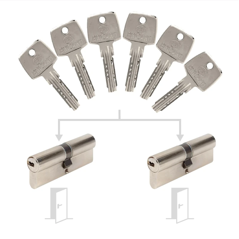 Bricard 17312 Pack de Cylindres S'Entrouvrant Lock Cylinder, Silver