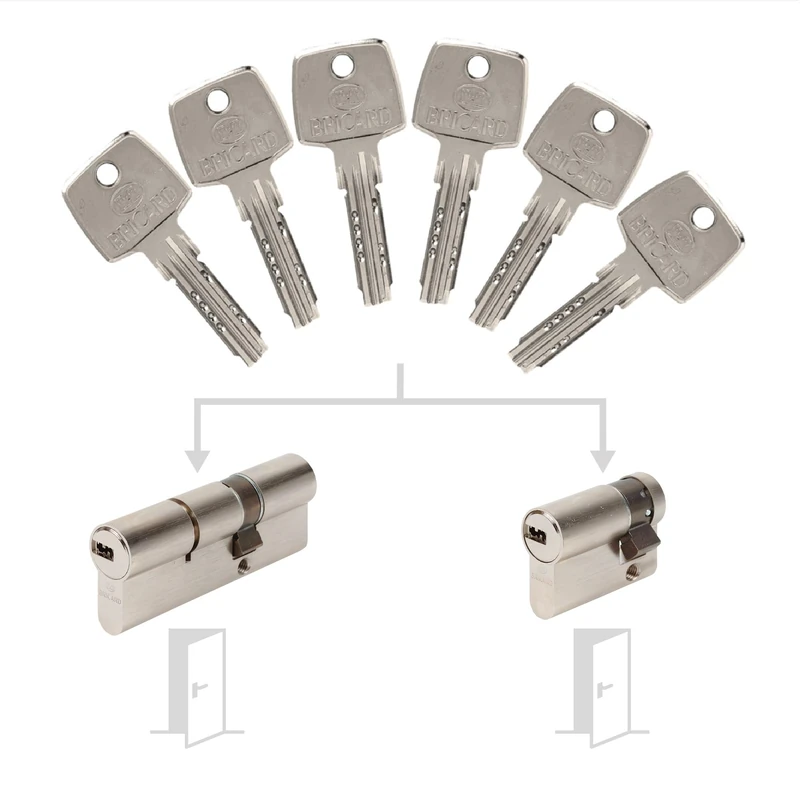 Bricard 17322 Pack de Cylindres S'Entrouvrant Lock Cylinder, Silver - Image 1