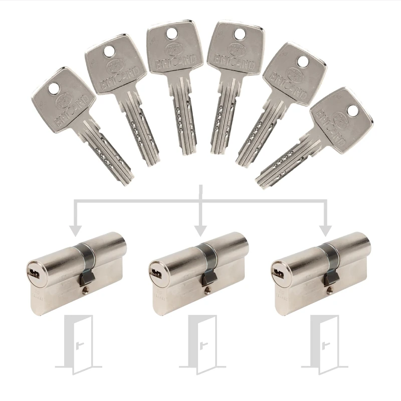 Bricard 17308 Pack de Cylindres S'Entrouvrant Lock Cylinder, Silver - Image 1