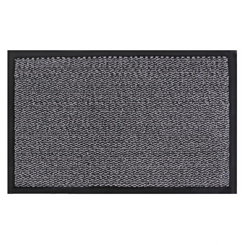 JVL Heavy Duty Commodore Vinyl Backed Barrier Doormat, 120x170cm, Grey Black Fleck