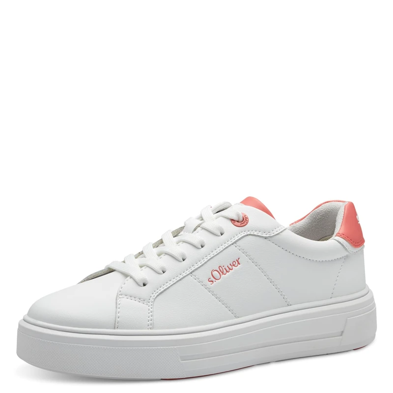 s.Oliver Women's 5-23635-42 Trainers, White/Coral, 37 EU, White Coral, 5 UK
