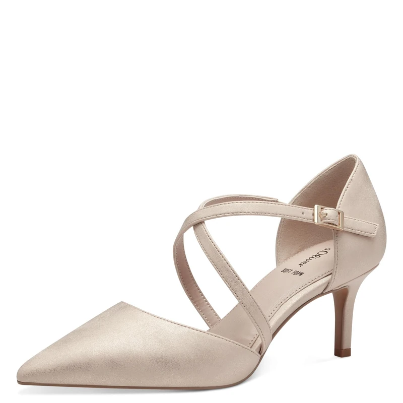 s.Oliver Women's Elegant Pointed Toe Pumps with Straps, Rose, 7 UK