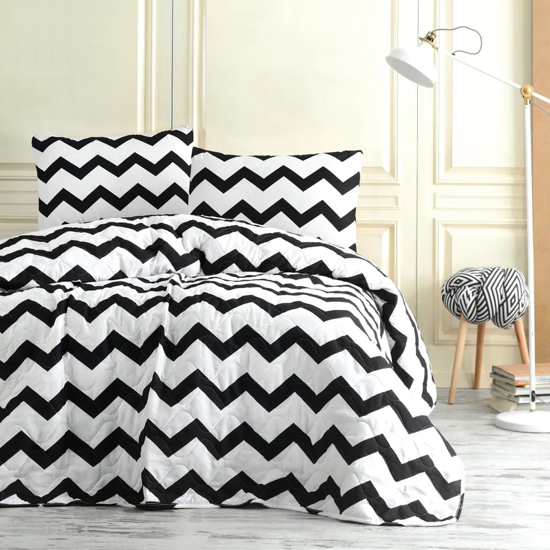 WELL HOME MOBILIARIO & DECORACIÓN Quilt 250 x 200 cm Black White