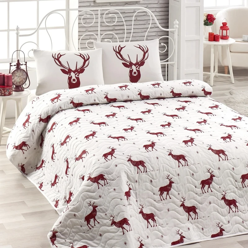 WELL HOME MOBILIARIO & DECORACIÓN Quilt 250 x 200 cm Red White
