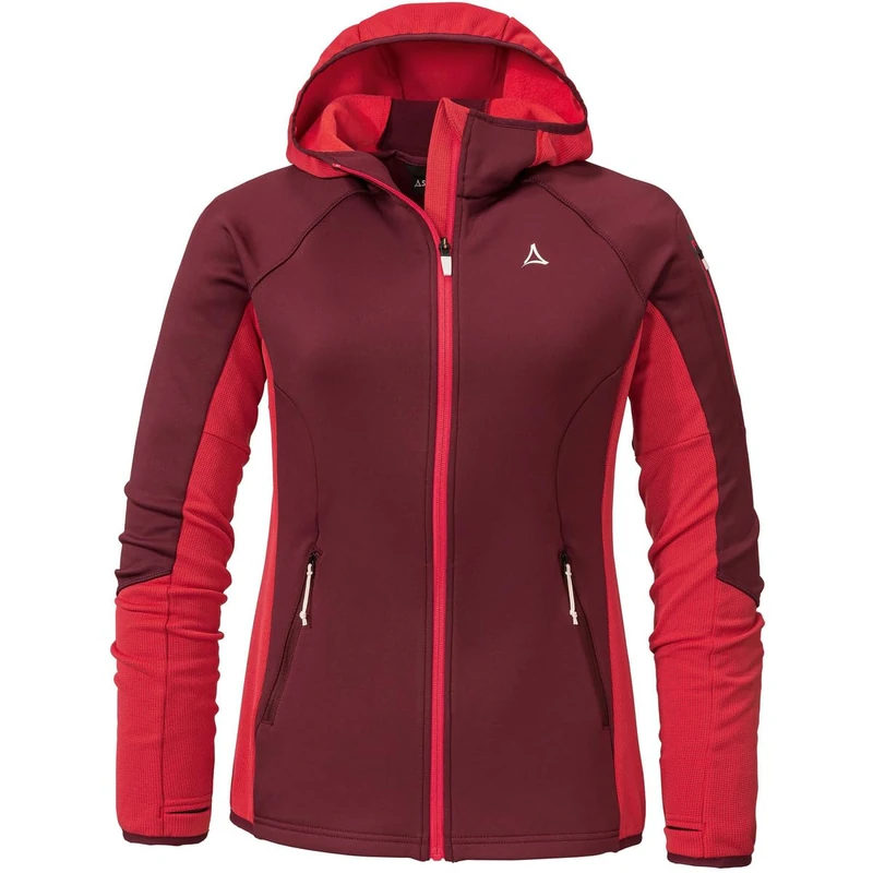 Schöffel Lodron Women's Fleece Hoody L, Dark Burgundy