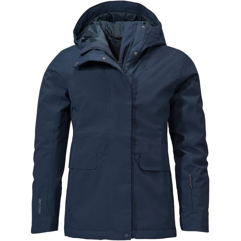 Schöffel Antwerp L Women's Ins. Jacket Waterproof and Breathable Winter Jacket, Urban Outdoor Jacket with 2-Way Zip and Adjustable Hood - Image 1